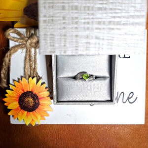 Peridot Ring and White Sapphire Ring